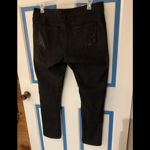 🎈Jane Doe Black Sequins Jeans Casual Cocktail Party SZ 15 SALE❗️ - Picture 10 of 16